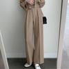 Women's Khaki Summer Suit Set: High Waist, Slimming Straight-Leg Pants, Professional Slim Fit, Versatile Temperament