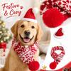 Christmas Pet Hat and Scarf Set for Medium to Large Dogs and Cats, Warm Neck Warmer Holiday Accessory, Size L