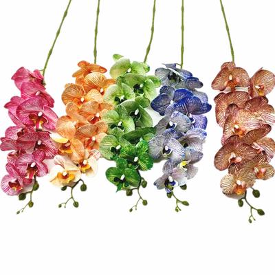 Latexová orchidej motýlí květ 9 hlav skutečný dotek umělá Phalaenopsis