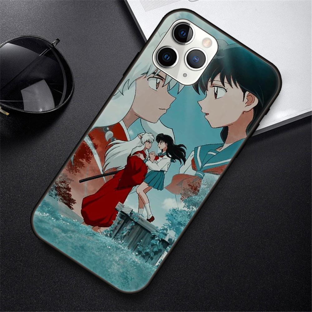 Phone Case For IPhone 12 Mini 11 Pro XR X MAX SE XS 5 6 S 7 8 E Plus 13 Black Cover Funda Fashion Waterproof Tpu Bumper Inuyasha