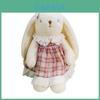 Plush Rabbit Toy With Bow And Dress Decoration Fur For Kids Birthday Gift
