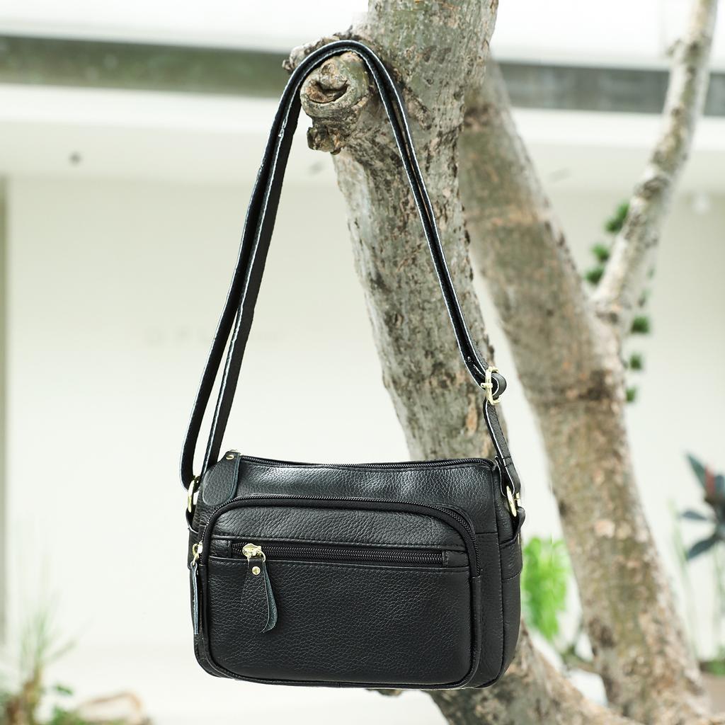 Women's Full-Grain Leather Underarm Crossbody Bag – Lightweight Versatile Mini Purse Multi-Color for Work Office Party & Travel