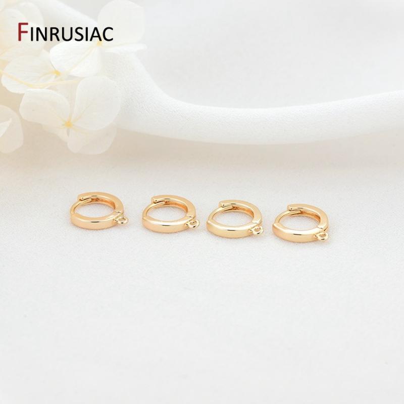 Earring Making Component 14k Gold Plated Round Earrings Hooks Hoop Earring Clasps Accessories DIY Jewellery Supplies Wholesale 1 Pair
