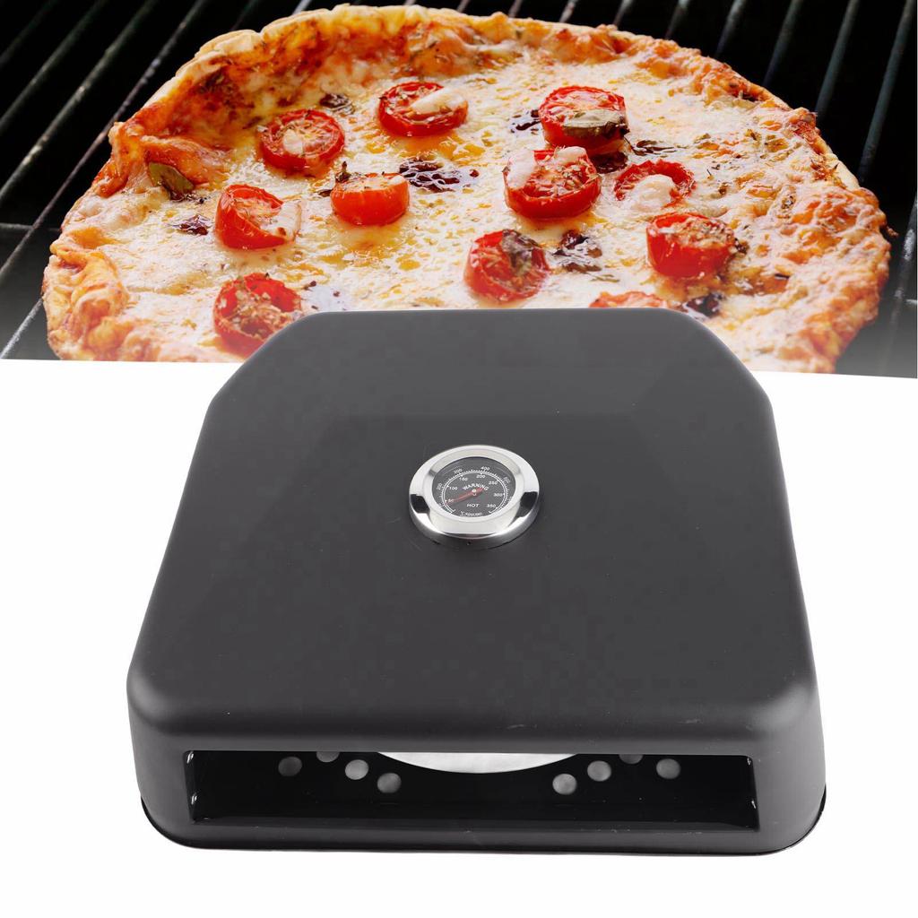 Pizza Oven Pizza Maker Grill Top Pizza Oven Waterproof Multifunctional Pizza Maker with Thermometer for Outdoor Picnic Black