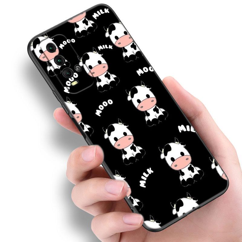 Cow Pattern Black White Phone Case For Xiaomi Redmi Note 5 6 9T K20 K40 K50 Pro 7A 8A 9A 9C 9i 10A 10C A1 S2 TPU Black Cover