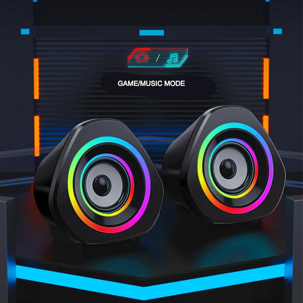 SADA Home Speaker Set Desktop PC Computer Speakers 3.5mm Wired Laptop Speakers USB Powered Sound Box with RGB