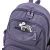 Zaino Compatto con Tasche Multiple con Zip e Tasca Laterale in Rete