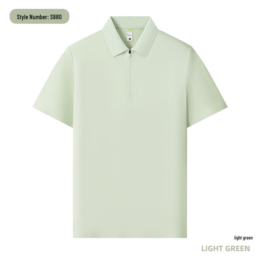 Men s Business Casual Polo Shirt with Logo Print - Short Sleeve Summer Workwear 3XL светло-зеленый
