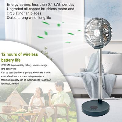 Tragbarer Standventilator mit Fernbedienung Faltbarer Tischventilator 10-Zoll-Lüfterblatt Wiederaufladbarer Betriebener Standventilator für Camping