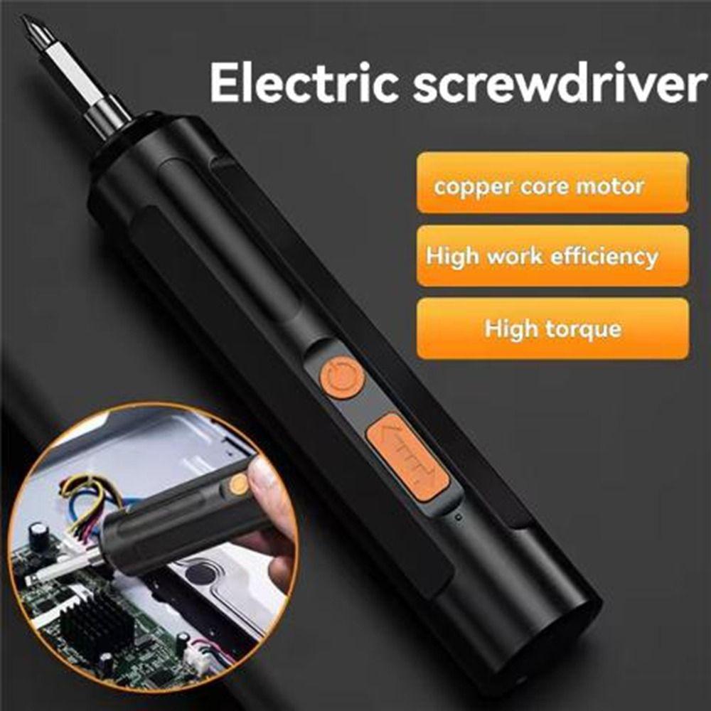 Lithium Battery Cordless Electric Screwdriver USB Rechargeable Power Drill Home Repair Tools