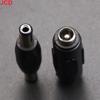 JCD 5pc 5.5mm*2.1mm Male To Male DC Power Plug Jack and Female To Female Socket Connector For CCTV Camcer Panel Mounting Adaptor