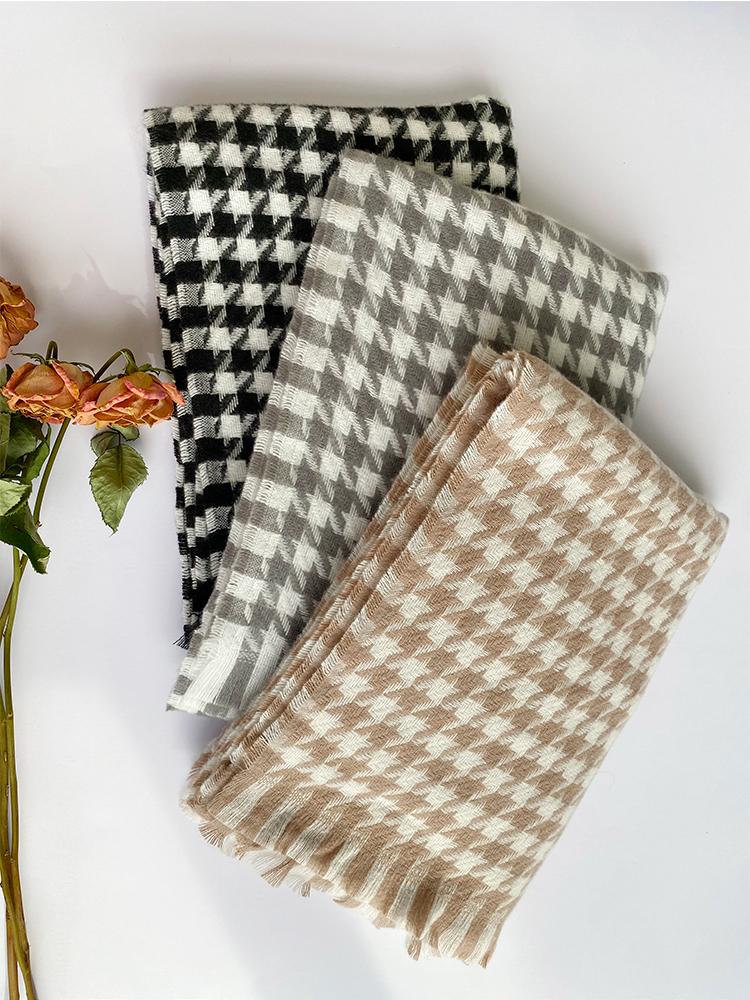 New  Autumn Winter Preppy Plaid Vintage Scarf Women Men Houndstooth Scarve Pashmina Mujer Foulard Bufanda Pareo Wrap Shawl