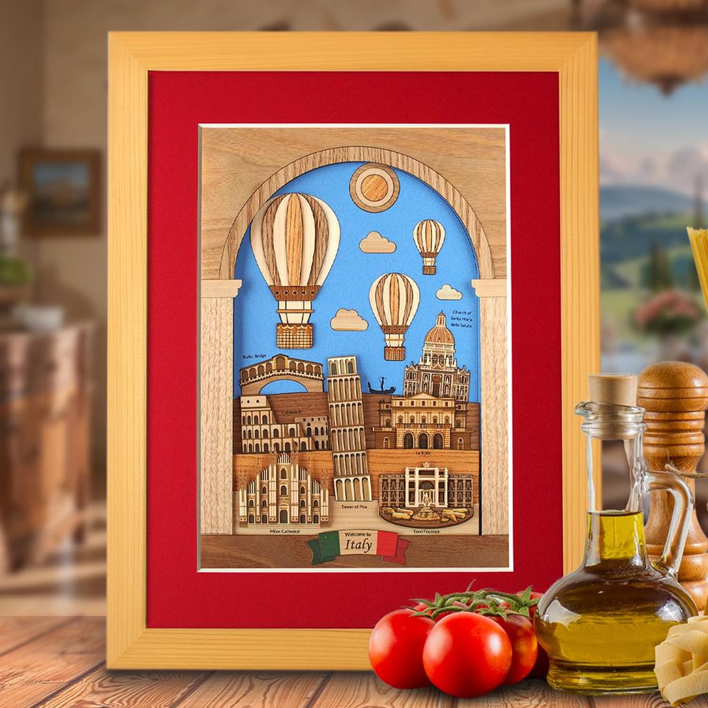 KINOWA "Italy" Wood Collage Original DIY Kit World Heritage World Travel Made In Japan