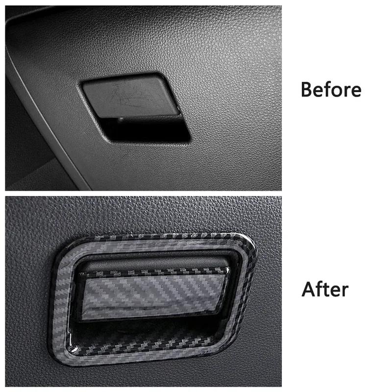 For Toyota Rav 4 Rav4 -2025 Glove Storage Box Adjust Switch Button Cover Trim Carbon Fiber Color ABS Interior Moulding