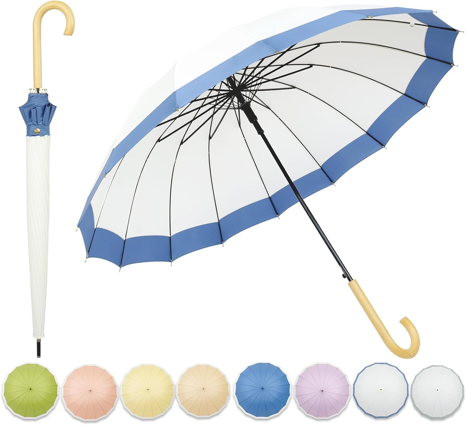 

MasterUmbrella Длинный Большой 60см Дождь Свет и Жара Фиолетовое Стекло Автоматический Защита от Сезона Дождей Женский Зонт с 16 спицами, Стильный, Мужской Зонт,