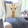 Yousheng Giraffe Pattern Throw Pillowcase Removable Washable Pillow Cover 2D Flat Printing Pillow Case Home Sofa Decor
