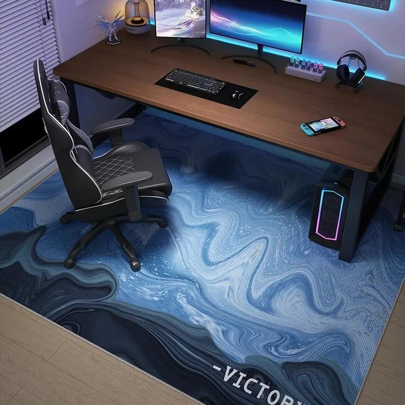 Gaming Mats Bedroom Rug Gamer Carpet Non-slip Wear-resistant Living Room Floor Mat American Laser Light Large Size Study Rug