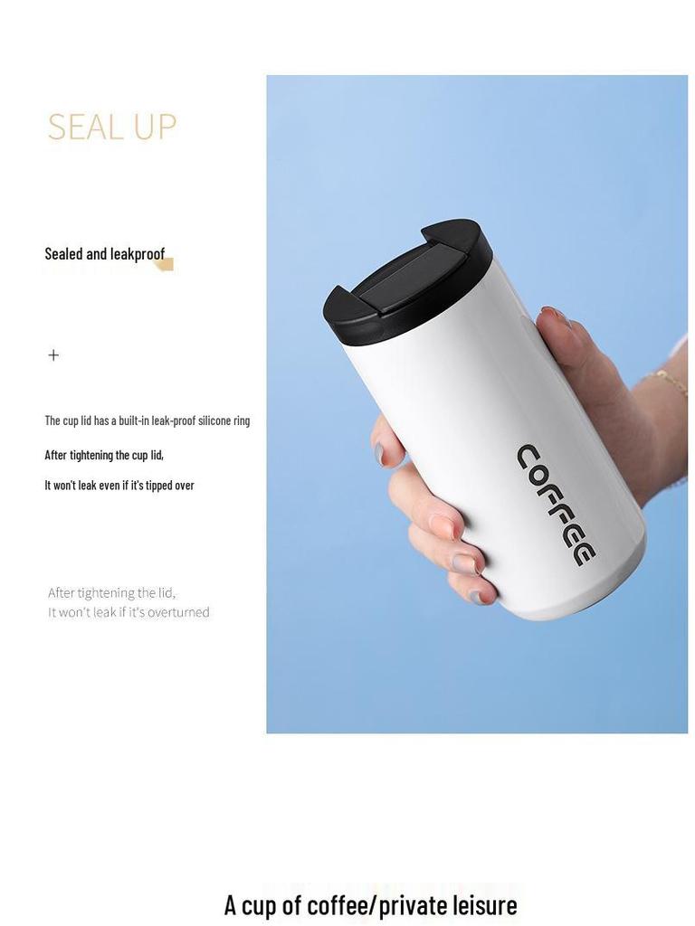 304 Stainless Steel Double-Layer Insulated Portable Coffee Cup for Car and Outdoor Use