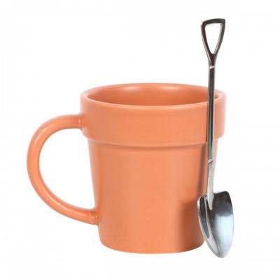 Plant Pot Ceramic Mug & Spoon Set