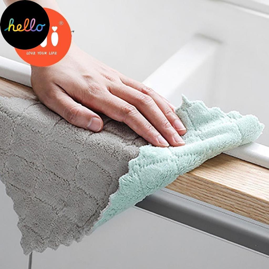 Home & Kitchen 5Pcs Water Absorbent Was ng Dish Cloth Towel Rag Clean Tablecloth