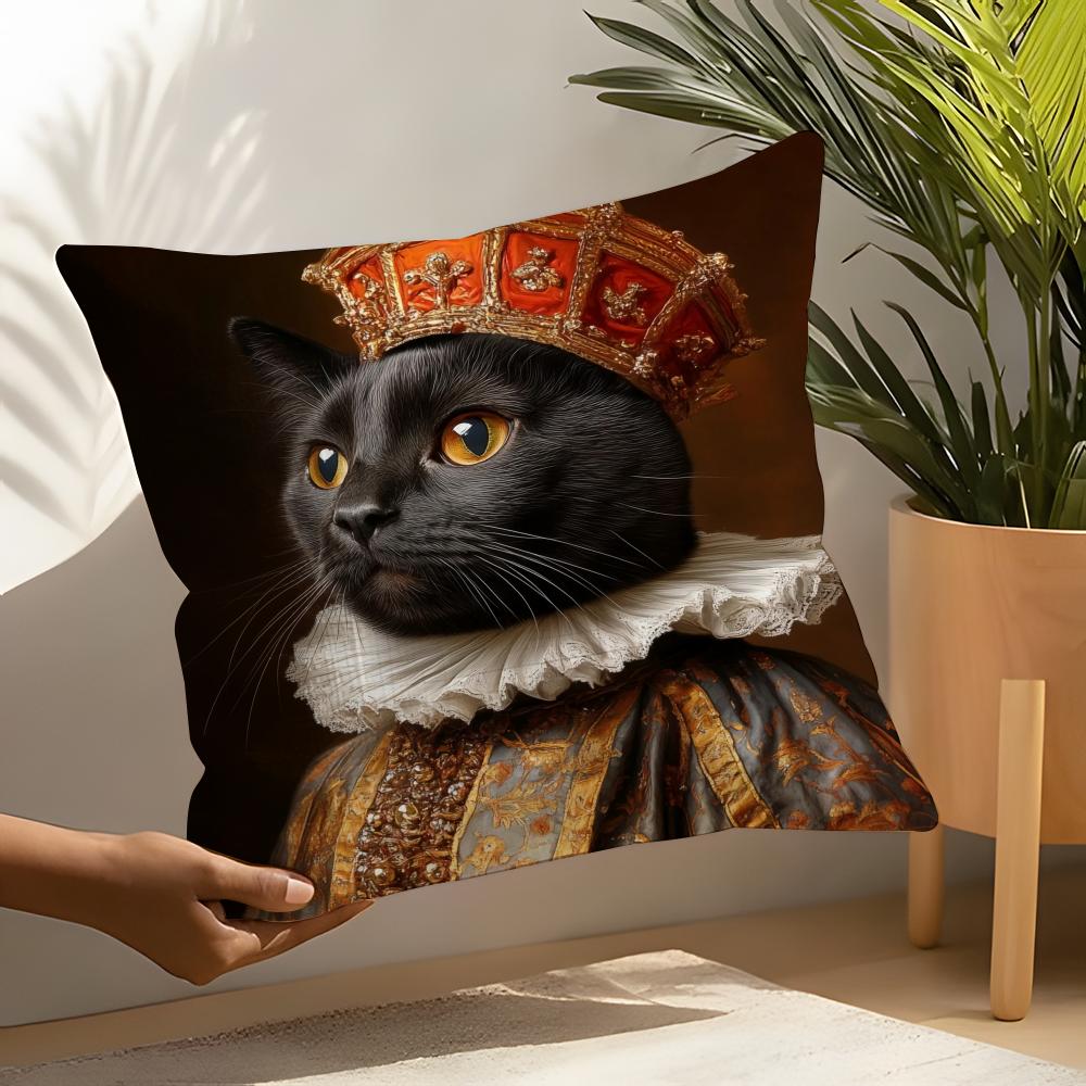 Federa Cuscino Persona Gatto Regina Gatti Copricuscini in Lino Per Divano Decorativo Cuscini per Casa Federe Cuscini per Sedile Auto