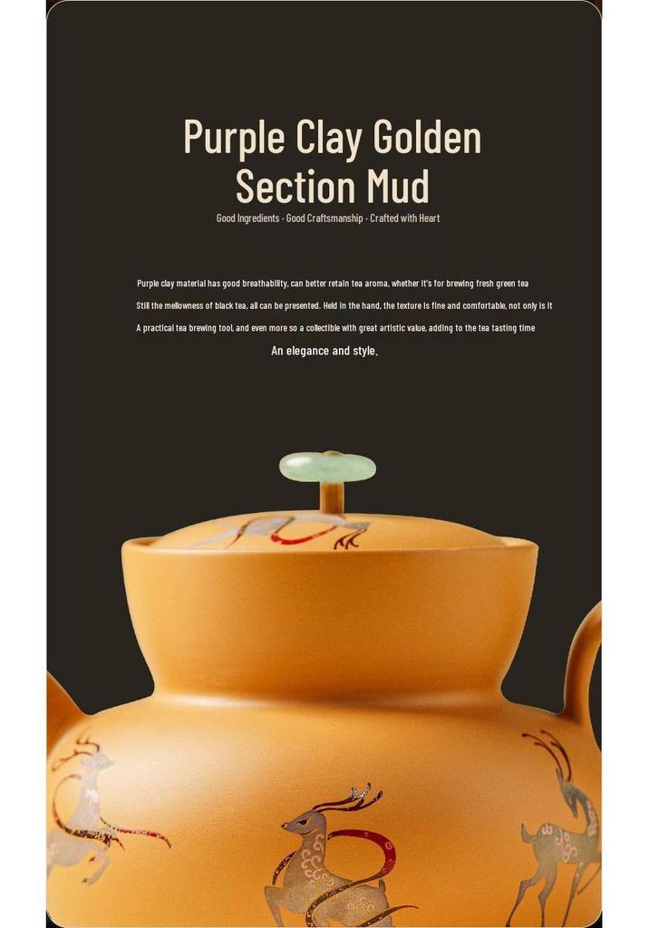 Elegant Duan Ni Purple Clay Teapot & Two Cups Set - High-End Tea Brewing Gift Box Souvenir