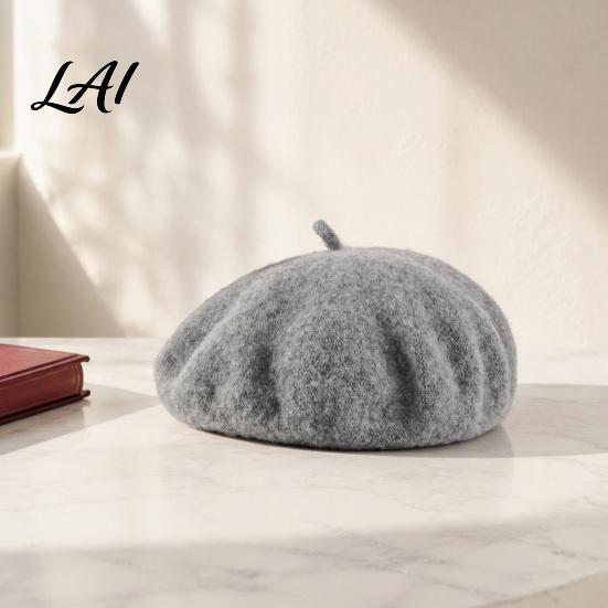 Slouchy Artist Hat Women Wool Beret Hat Elegant Classic Solid Color Winter Daily Casual Wear Accessory Cap Soft Breathable Blend Headwear for Ladies