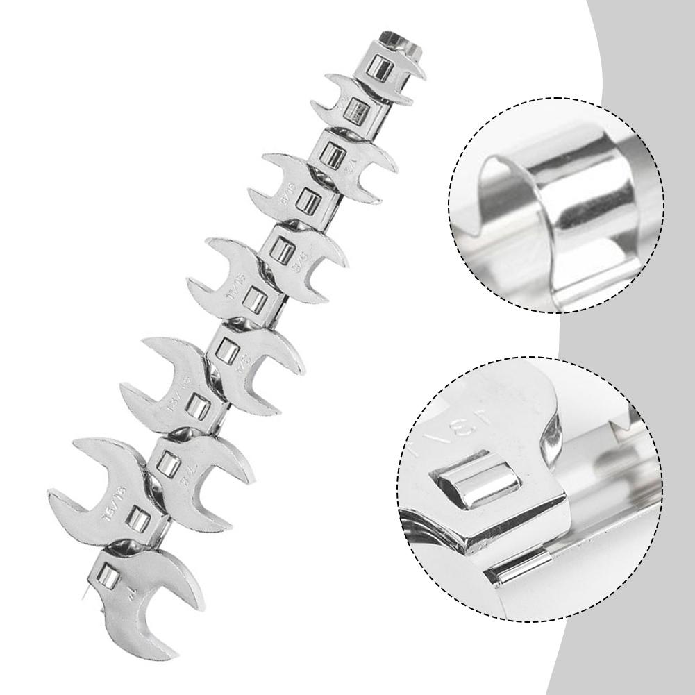 

38 Inch Drive Crowfoot Wrench Set of 11 Carbon Steel Chrome Plated Tools for Nuts and Bolts in Hard to Reach Areas China Mainland