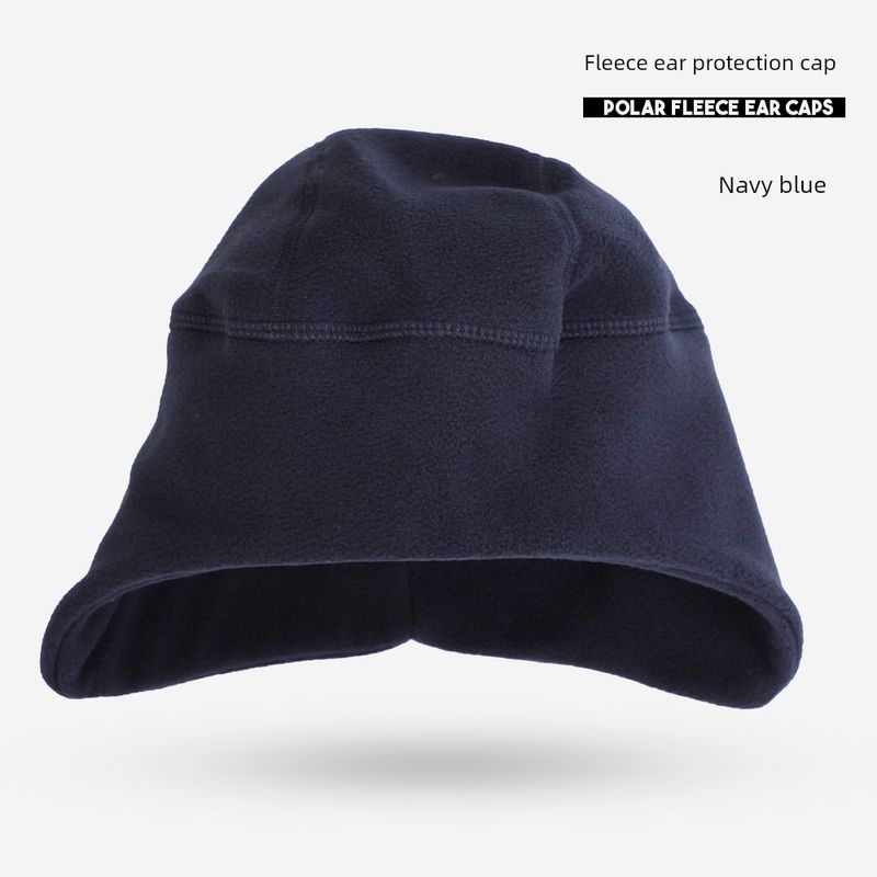 

Зимняя шапка для бега Ветрозащитная шапка из флиса Heattech Мужская и женская Спортивная для скалолазания Велоспорта Лыж Защита ушей Двусторонняя шапка Navy blue All yards