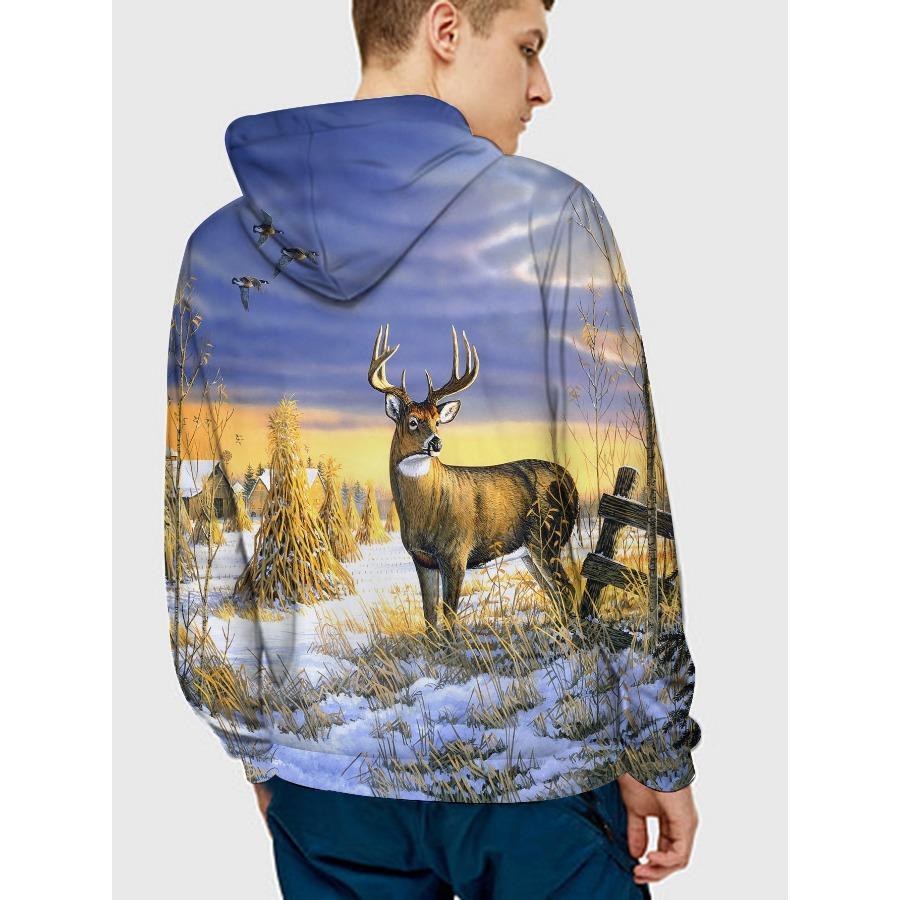Baum 3D gedruckt Herren Hoodie Casual Muster Trendy Sportswear Herbst Winter Tasche Pullover Lange Ärmel