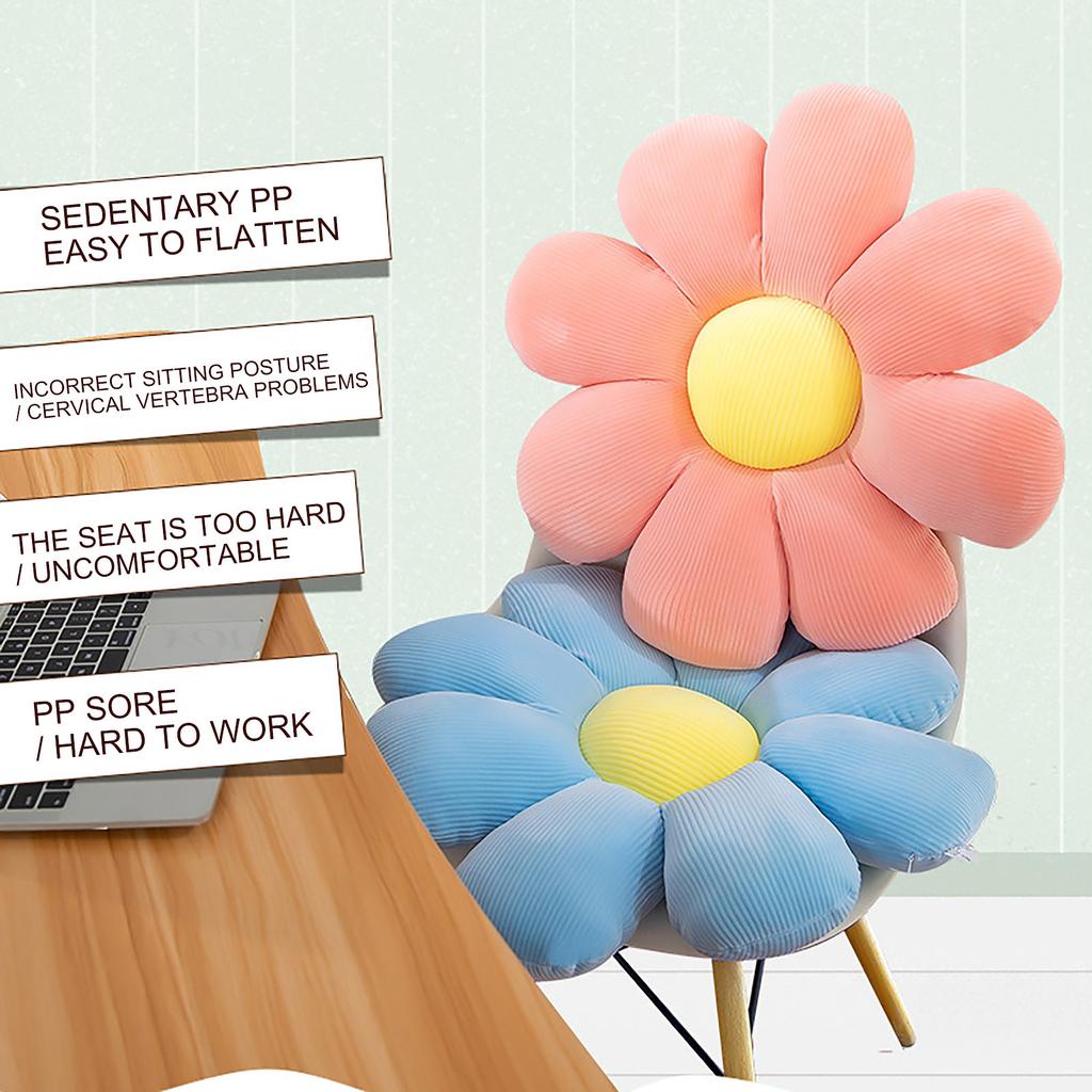 Flower-Shaped Cushion Thick Plush Indoor And Outdoor Decoration