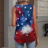 Square Collar Tank Top Women Print Tank Tee Casual Loose Fit Sleeveless Shirt