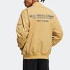 Adidas Solid Color Printed Pilot Letter Zip-Up Stand Collar Jacket Men’s Khaki