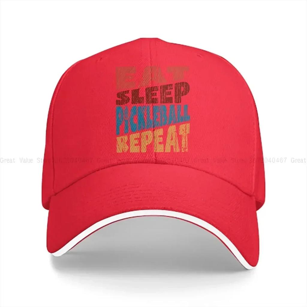 Eat Sleep Pickleball Repeat Baseball Caps Peaked Cap Pickleball Sports Sun Shade Hats for Men Women
