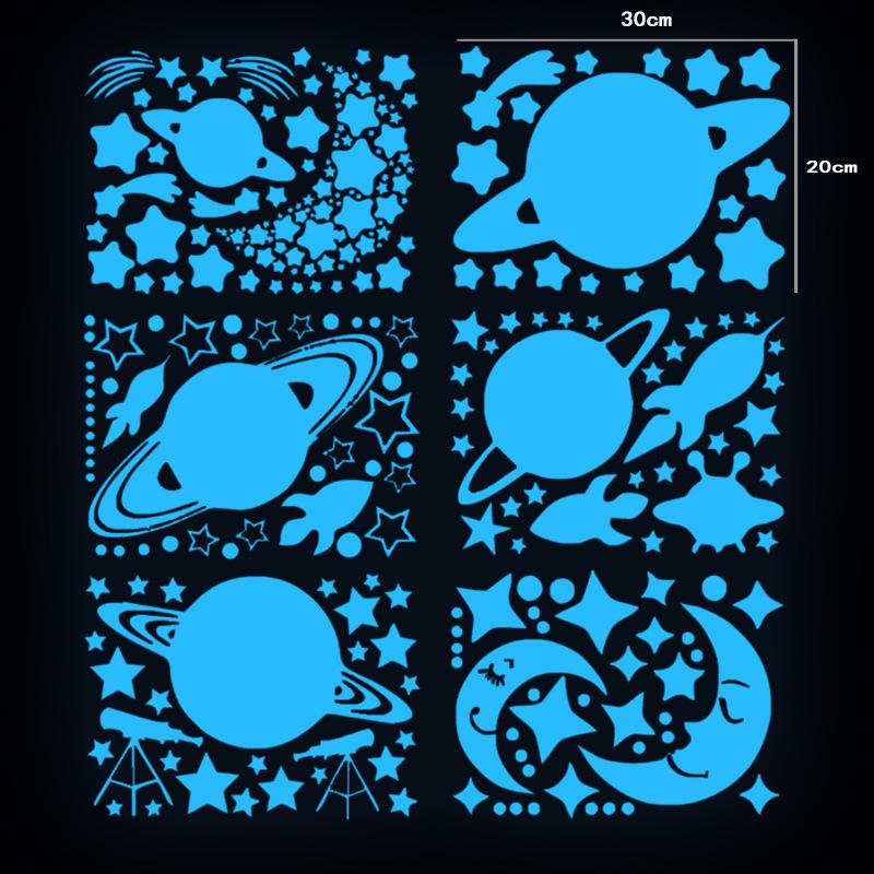Glow In The Dark Moon And Star Wall Stickers For Kids Bedroom Living Room Decor Luminous Wall Decals Children's Room Wall Art Night Sky Stickers
