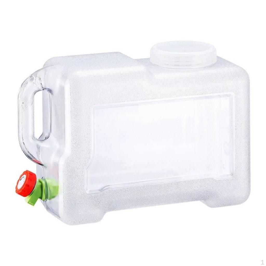 water container with Lid and Spigot Transparent Square for , Travelers, Camping, Road