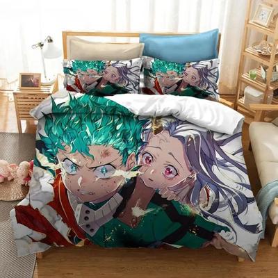 Anime My Hero Academia Bedding Set Boys Girls Twin Queen Size Duvet Cover Pillowcase Bed Boys Adult Fashion Home Textileextile