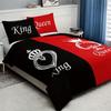 3-Piece Black And Red Crown Pattern Duvet Cover Set - Soft, Breathable, And Hypoallergenic Bedding For Bedroom And Guest Room
