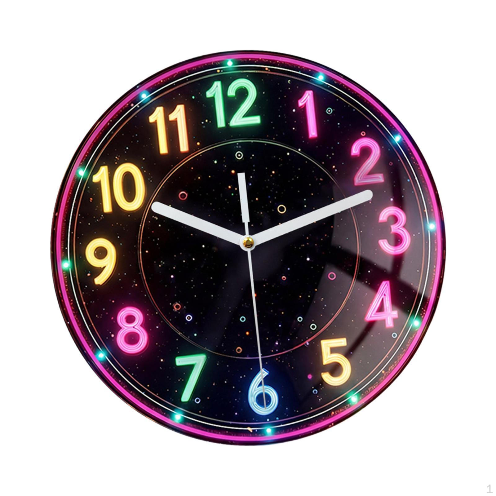 Wall Clock Decor Convenient Gift Unique Silent Arabic Numerals Ornament Round Durability Modern