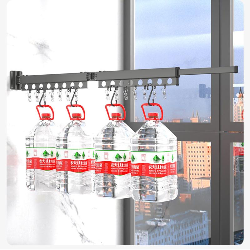 Wall Mounted Clothes Drying Rack Folding Extendable Clothesline Clothes Retractable Organizer Laundry Holder Wall Clothesline