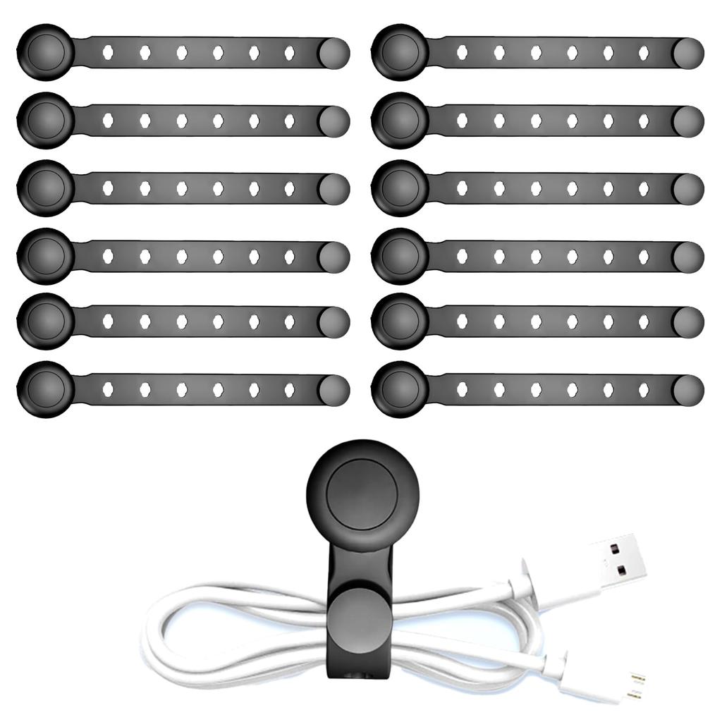 Cable Cord Silicone Cable Ties with Strong Prevent Secure Compatible with Thick and Power Ties, Organizers, Bands, Multi-purpose Clips, Magnets, Loss,