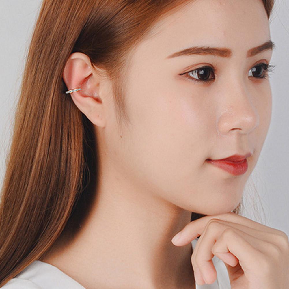 Korean Style Diamond Ear Bone Clip - No Pierced Ear Studs & Ear Cuff,Solves Piercing Pain/Fear,Simple Design,Comfortable to Wear