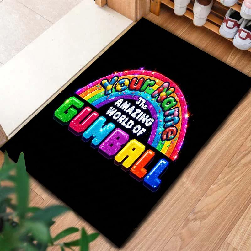 Cartoon Characters Collage Custom Name Carpet Rug For Living Room Bedroom Home Sofa Decoration Kids Play Nonslip Floor Mat