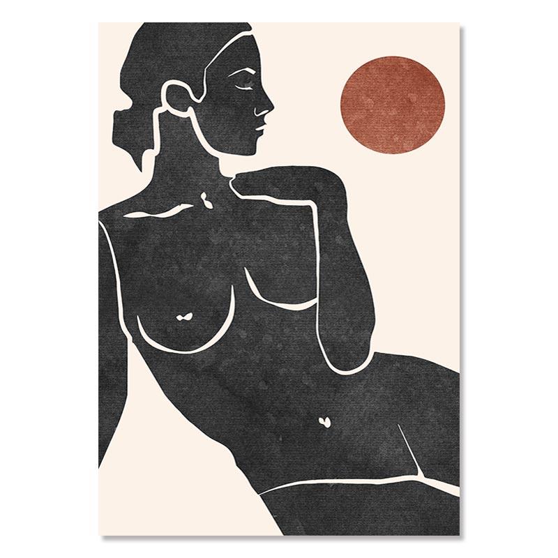 

Абстрактная обнаженная женщина, линия, холст, постер, минималистичный геометрический рисунок, картина, принт, настенная художественная картина для гостиной, домашний декор 30 X 40cm No Frame