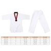 Taekwondo Uniform Striped Model Polyester Cotton with Belt Martial Arts Training Clothes for Beginner Athletes Practice XS