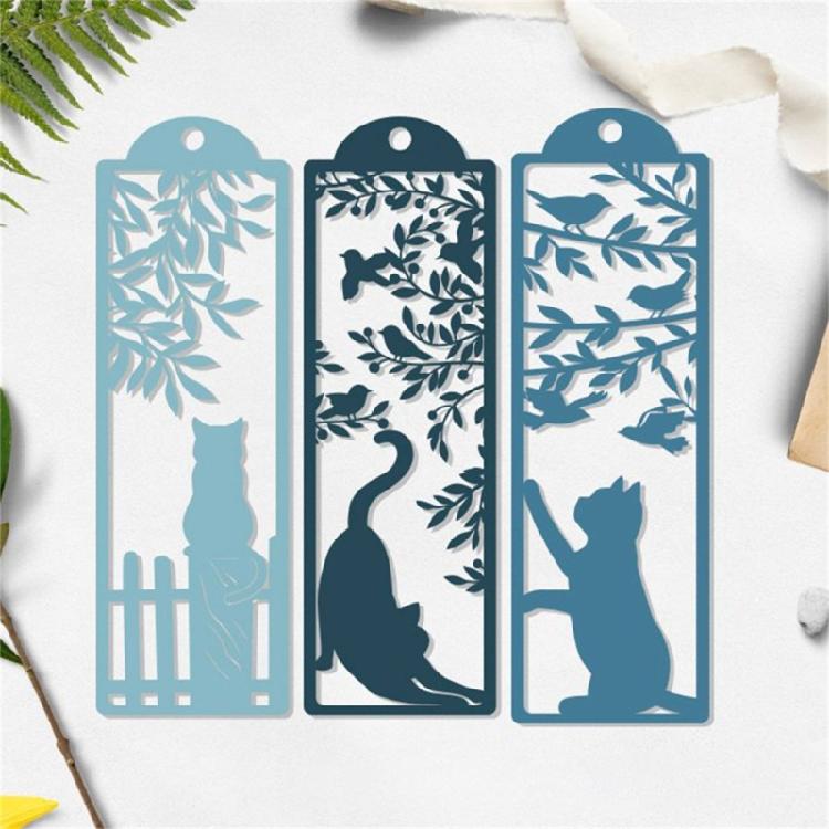 Window Kitten Cutting Dies Scrapbooking Stencils Carbon Steel Dies Cut Stencils for Card Making Photo Album Decoration