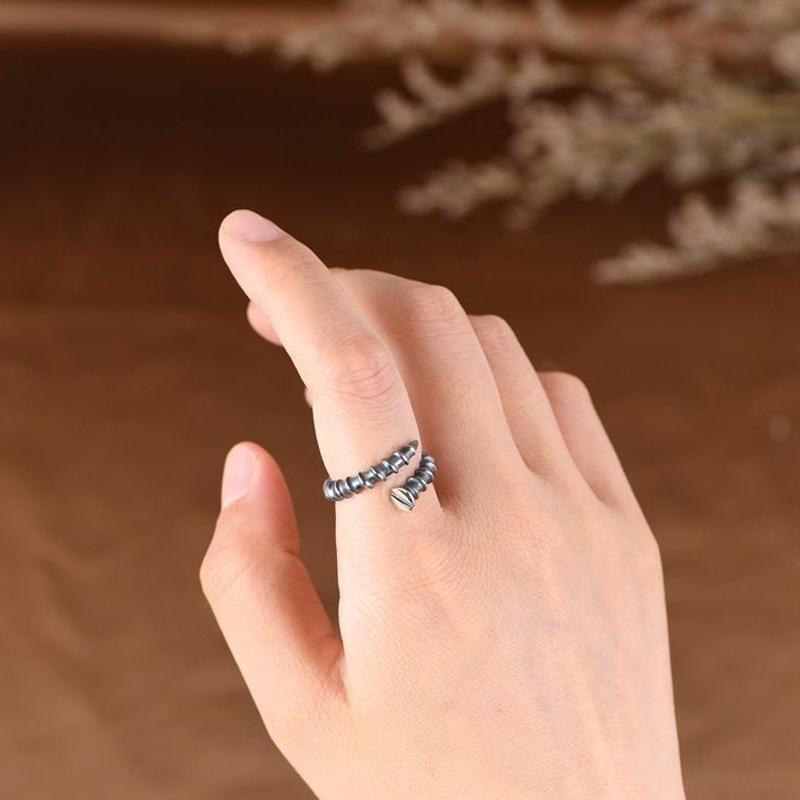 Screw Ring Retro Old Hipster Hip Hop Nail Opening Design Ring Ring Men's and Women's Jewelry