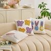 1PC LOZUJOJU Modern Cute Cartoon Design Plush Embroidered Pillowcase Children's Cushion Cover for Sofa Living Room Bedroom Home Decor