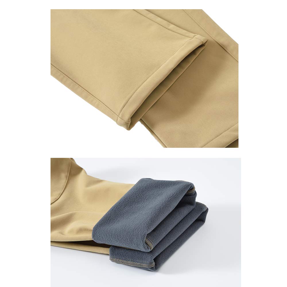 YSENTO Lightweight Trekking Pants for Mountain Outdoor Fleece Solid UV Size L Women's Fall/Winter Climbing, Wear, Lining, Water-Repellent,