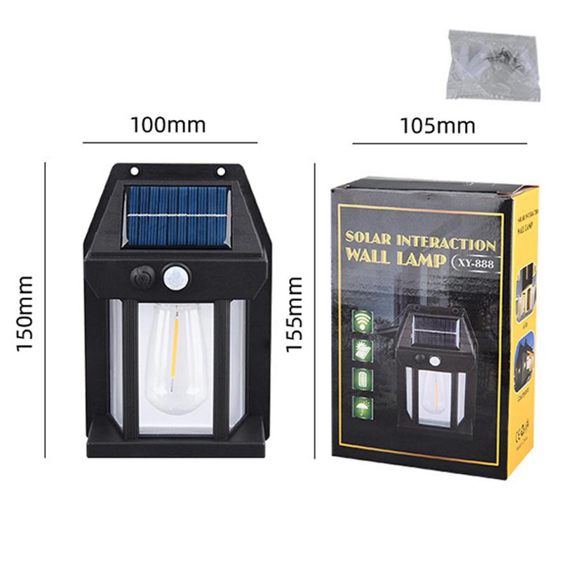 Outdoor Solar Wall Lamp Waterproof Tungsten Filament Lamp Induction Lamp Household Garden Wall Light Villa Lighting Night Light